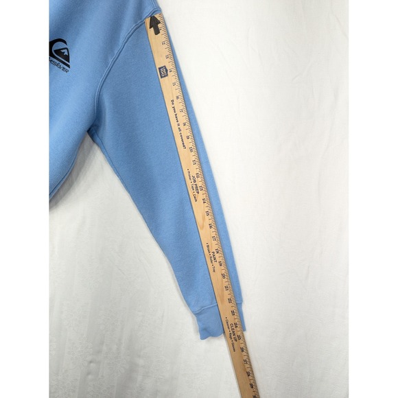 Quiksilver Mens Sweatshirt Crew Neck Pullover Logo Light Blue Casual Comfort - Picture 6 of 7